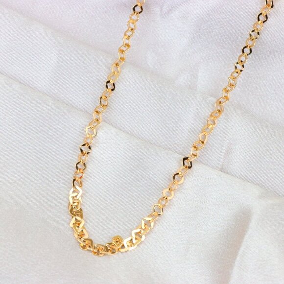 "Chunky Rose Gold Geometric Chain Necklace with Bold Modern Look, XPNL1879 - Picture 12 of 12